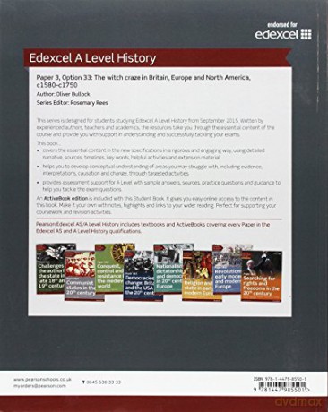 Edexcel A Level History, Paper 3: The witch craze in Britain, Europe and North America c1580-c1750 Student Book + ActiveBook (Edexcel GCE History 2015) - Oliver Bullock [KSIĄŻKA]