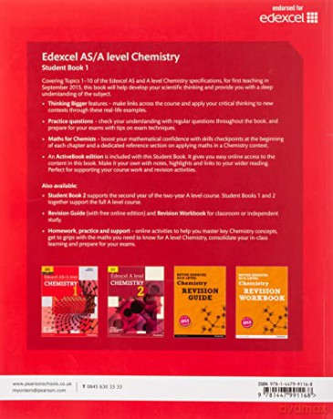 Edexcel AS/A level Chemistry Student Book 1 + ActiveBook (Edexcel GCE Science 2015) - Cliff Curtis [KSIĄŻKA]