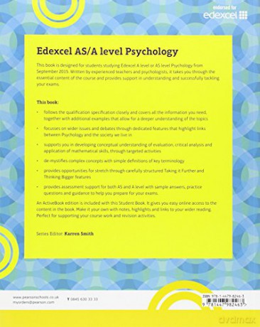 Edexcel AS/A Level Psychology Student Book + ActiveBook (Edexcel GCE Psychology 2015) - Karren Smith [KSIĄŻKA]