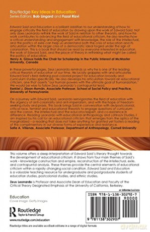 Edward Said and Education (Routledge Key Ideas in Education) - Zeus Leonardo [KSIĄŻKA]