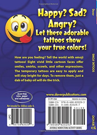 Emoji Tattoos (Little Activity Books) - Dover Dover [KSIĄŻKA]
