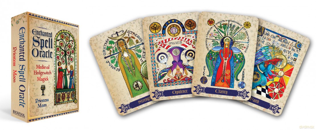 Enchanted Spell Oracle: Medieval Hedgewitch Magick - 44 Full Colour Cards with and 120 page Guidebook - Priestess Moon [KSIĄŻKA]
