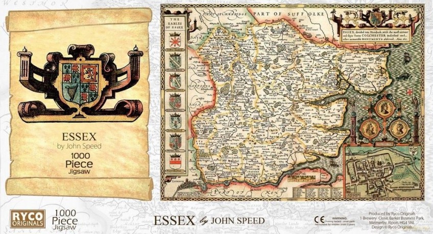 Essex Historical Map 1000 Piece Jigsaw Puzzle (1610). Free print! [GRA]