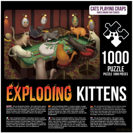 Exploding Kittens PCRAPS-1K-6 Puzzle, Multi [PUZZLE]