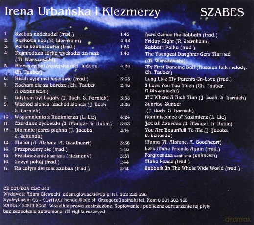 Irena Urbańska: Szabes (digipack) [CD]