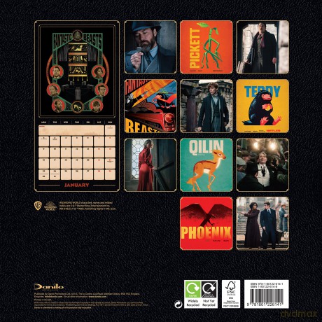 Fantastic Beasts 2023 Calendar, Month To View Square Wall Calendar, Official Product (Fantastic Beasts Square Calendar) - Danilo Promotions LTD [KALENDARZ]