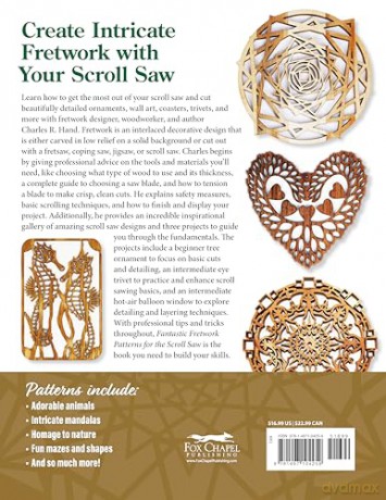 Fantastic Fretwork Patterns for the Scroll Saw: Amazing Designs for Ornaments, Coasters, Trivets, and Wall Art - Charles R. Hand [KSIĄŻKA]