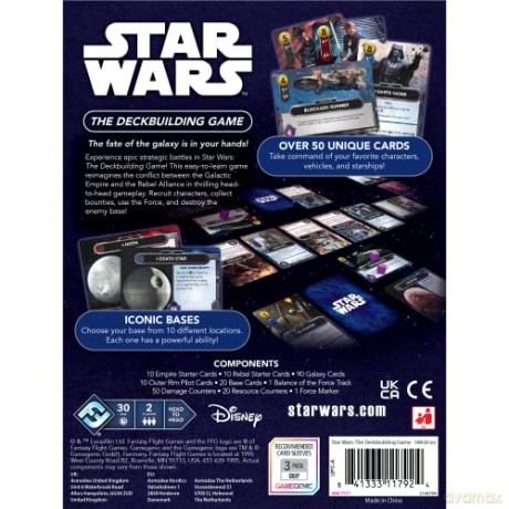 Fantasy Flight Games | Star Wars: The Deck-Building Game | Strategy Card Game | Ages 12+ | 2 Players | 30 Minutes Playing Time [KSIĄŻKA]