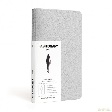 Fashionary Mini Felt Grey Mens Sketchbook A6 (Set of 3): Mini sketchbook - Fashionary [KSIĄŻKA]