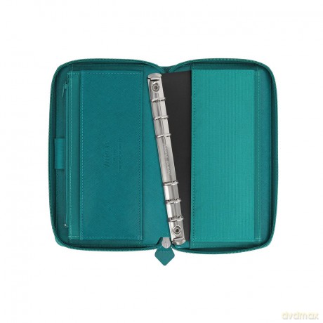 Filofax Personal Compact Zip Saffiano Zip Aquamarine Organiser