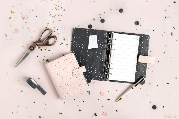Filofax Personal Confetti Rose Quartz Organiser