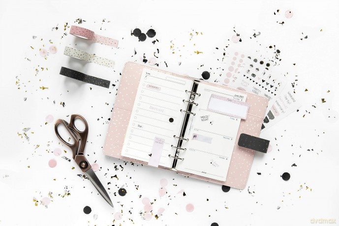 Filofax Personal Confetti Rose Quartz Organiser