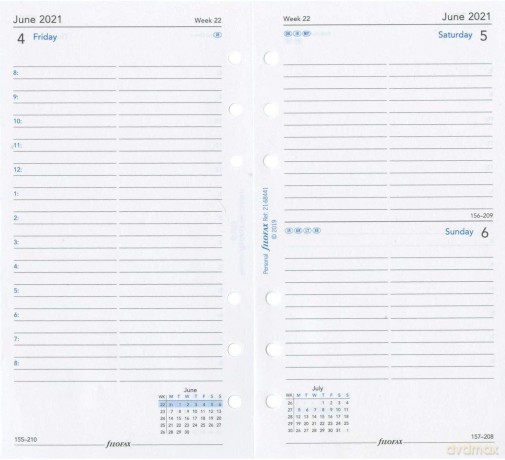 Filofax Personal Day per page English appointments 2021 diary [KSIĄŻKA]