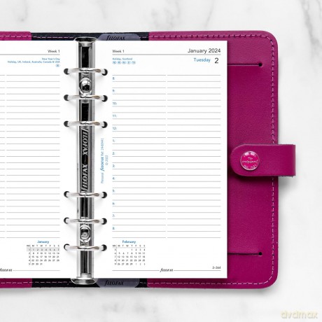 Filofax Personal day per page English appointments diary - 2024, White [KSIĄŻKA]