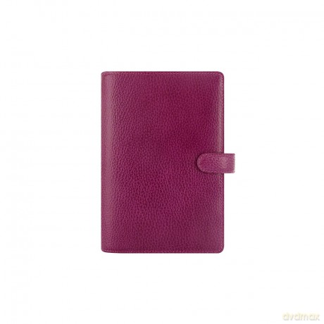 Filofax Personal Finsbury raspberry full grain leather organiser, Ivory/Transparent