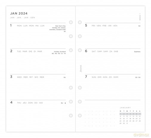 Filofax Personal Minimal week on two pages 2024 diary [KSIĄŻKA]