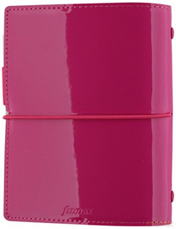 Filofax Pocket Domino Patent hot pink organiser