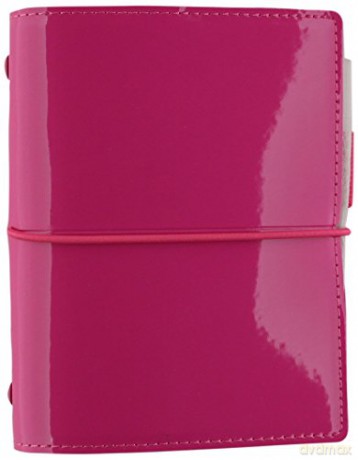 Filofax Pocket Domino Patent hot pink organiser
