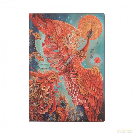 Firebird (Birds of Happiness) Midi Lined Journal: Flexi softcover, 100 gsm, ribbon marker, memento pouch, book edge printing, no closure (Bird of Happiness) - Paperblanks [KALENDARZ]