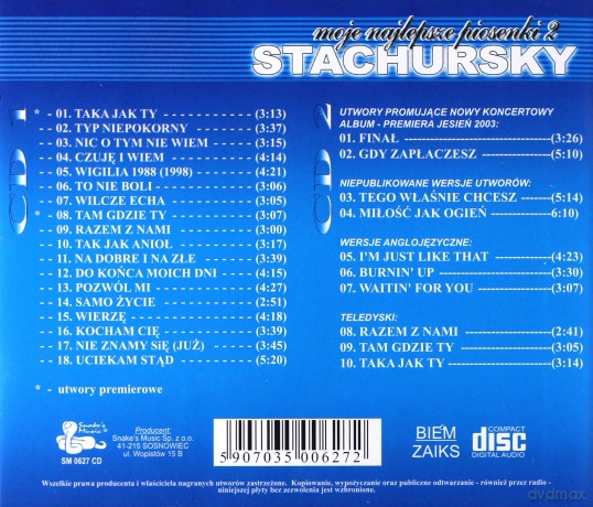 Stachursky: Moje najlepsze piosenki Vol. 2 [CD]