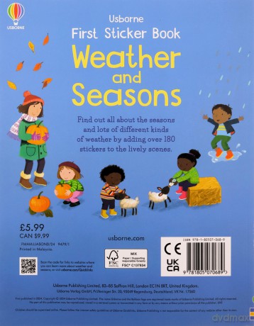 First Sticker Book Weather and Seasons (First Sticker Books) - Alice Beecham [KSIĄŻKA]