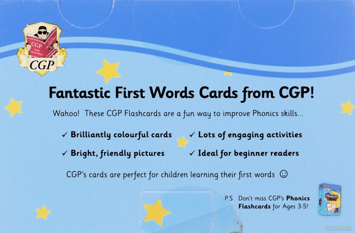 First Words Phonics Flashcards for Ages 3-5 (CGP Reception Activity Books and Cards) - CGP Books [KSIĄŻKA]