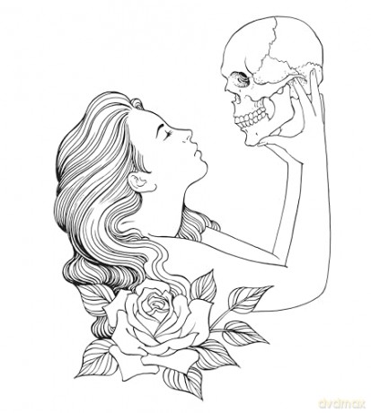 Flash Book, The: Hand-Drawn Tattoos to Color: Tattoo Designs to Color - Chris Garver [KSIĄŻKA]