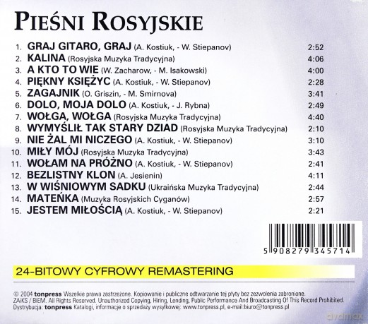 Pieśni Rosyjskie (remastered) [CD]