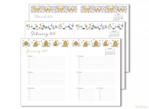 Floral Typography 2021 Calendar [KSIĄŻKA]