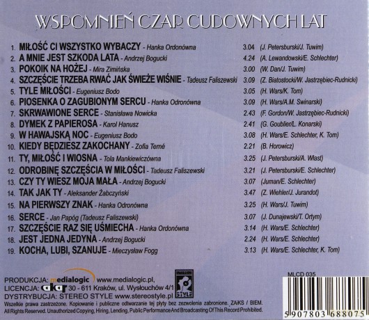 Wspomnień czar cudownych lat Vol. 1 [CD]