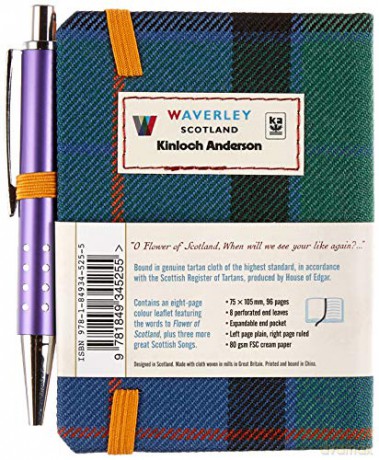 Flower of Scotland (Waverley Scotland Tartan Cloth Commonplace Notebook): 76 - Waverley Scotland [KSIĄŻKA]