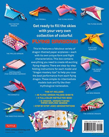 Flying Dragons Paper Airplane Kit: 48 Paper Airplanes, 64 Page Instruction Book, 12 Original Designs, YouTube Video Tutorials - Sam Ita [KSIĄŻKA]