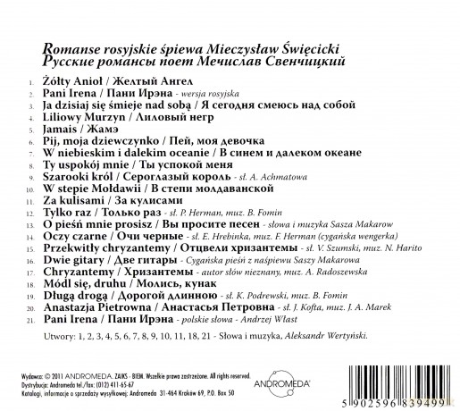 Mieczysław Święcicki: Romanse rosyjskie [CD]