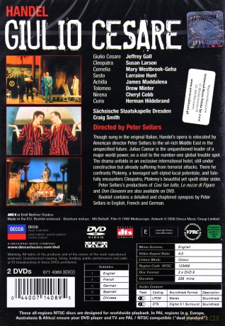 Peter Sellars: Handel: Giulio Cesare [2DVD]
