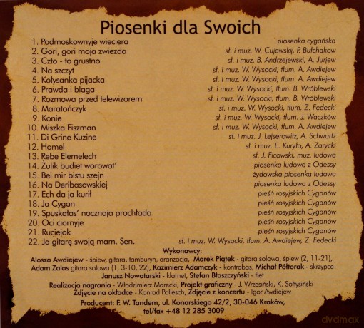 Alosza Awdiejew: Piosenki dla swoich [CD]
