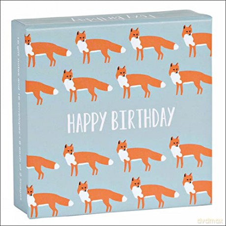 Foxy Birthday Mini FlipTop Notecard Box: With Magnetic Closure (Mini FlipTop Notecards) - Ampersand [KSIĄŻKA]