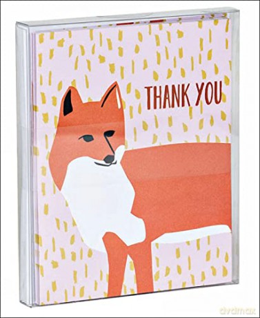 Foxy Thank You Notecard Set: In Portable Acetate Box - Ampersand [KALENDARZ]