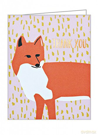 Foxy Thank You Notecard Set: In Portable Acetate Box - Ampersand [KALENDARZ]