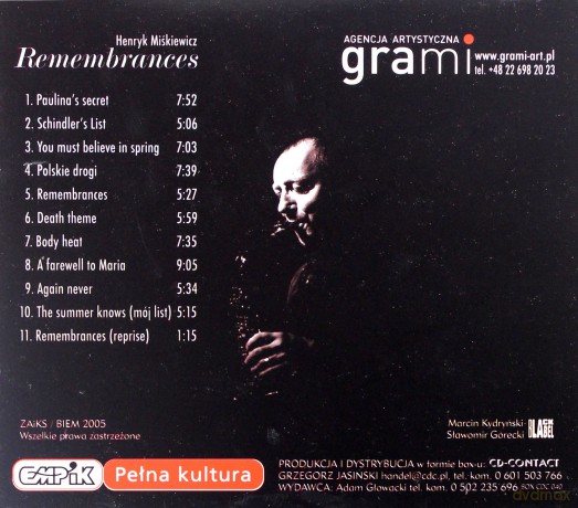 Henryk Miśkiewicz: Remembrances [CD]