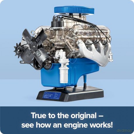 Franzis 67501 Ford Mustang V8 Engine 1:4 Scale Engine Kit with Sound Module, Instructions and 100 Page Accompaniment Book [KSIĄŻKA]