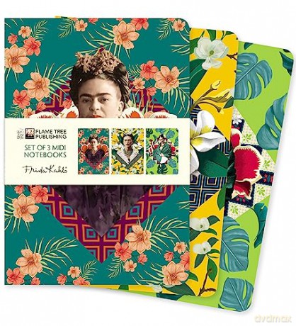 Frida Kahlo Set of 3 Midi Notebooks (Midi Notebook Collections) - Flame Tree Studio [KSIĄŻKA]