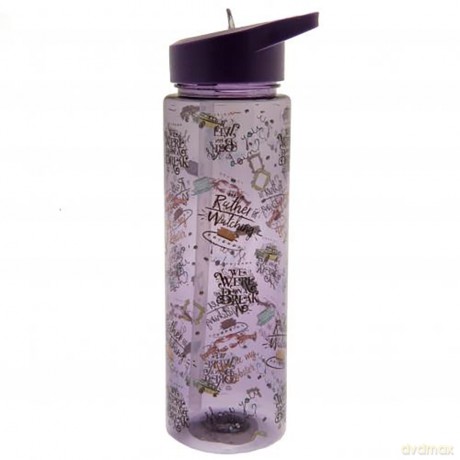 Friends Water Bottle (Phrases Design) Clear Plastic Water Bottle 540ml, Drinks Bottle - Official Merchandise, Violet [KSIĄŻKA]