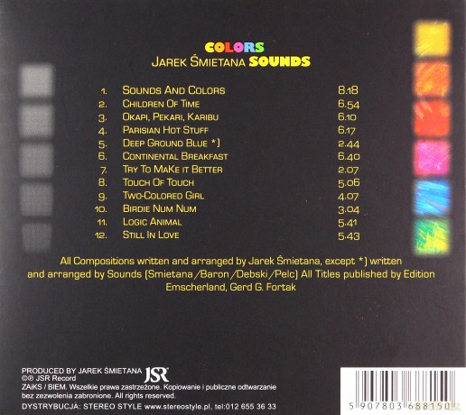 Jarosław Śmietana: Sounds And Colours (digipack) [CD]