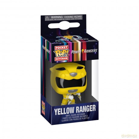 Funko Pop! Keychain: Mighty Morphin Power Yellow Rangers 30th - YLW Yellow Ranger - Power Rangers TV Novelty Keyring - Collectable Mini Figure - Stocking Filler - Gift Idea - Official Merchandise