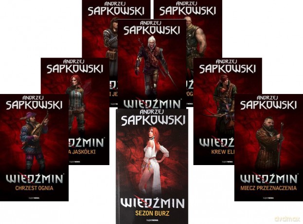 Wiedźmin Komplet tomy 1-8 (okładka gra) - Andrzej Sapkowski Pakiet [8xKSIĄŻKA]