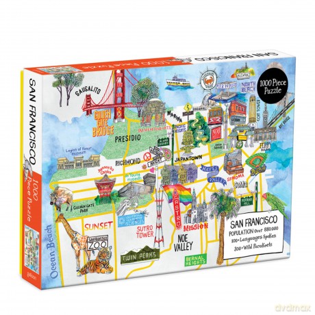 Galison 9780735364639 San Francisco 1000 Piece Puzzle - Galison [PUZZLE]