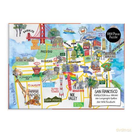 Galison 9780735364639 San Francisco 1000 Piece Puzzle - Galison [PUZZLE]