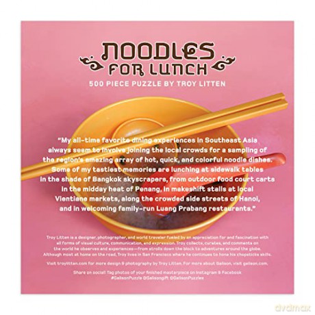 Galison 9780735366534 Noodles for Lunch Jigsaw Puzzle, Multicoloured, 500 Pieces - Galison [PUZZLE]