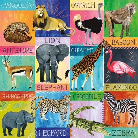 Galison 9780735366671 Painted Safari Jigsaw Puzzle, Multicoloured, 500 Pieces - Galison Mudpuppy [PUZZLE]