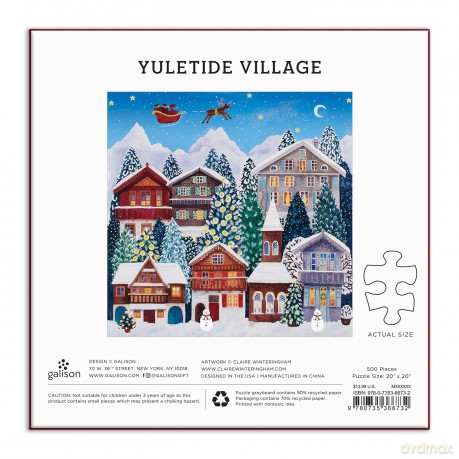 Galison 9780735366732 Yuletide Village 500 Piece Puzzle - Galison [PUZZLE]